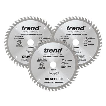 CraftPro Plunge Saw Blade 165 x 20mm x 48T (Pack 3)