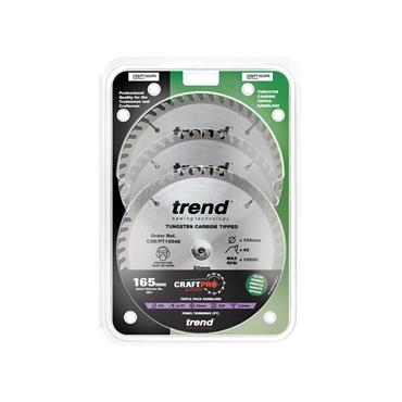 CraftPro Panel Trim Saw Blade 165 x 20mm x 48T (Pack 3)