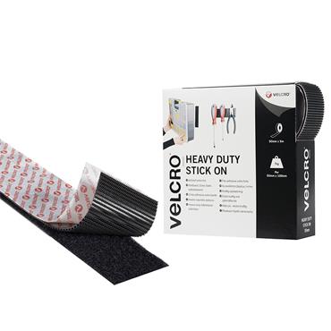 VELCROÂ® Brand Heavy-Duty Stick On Tape 50mm x 5m Black