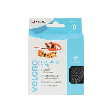VELCROÂ® Brand ONE-WRAPÂ® Reusable Ties 30mm x 5m Black