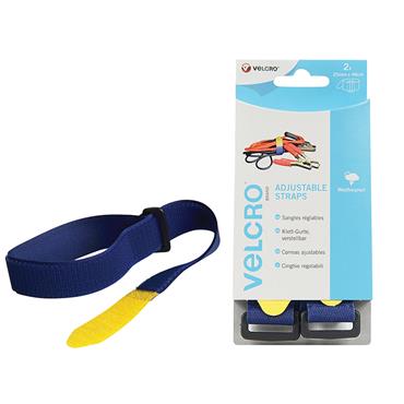 VELCROÂ® Brand Adjustable Straps (2) 25mm x 46cm Blue