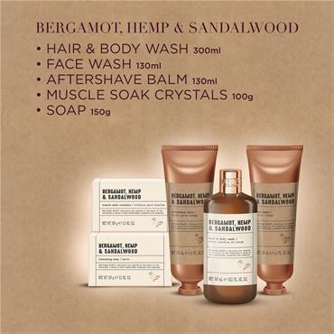 THE FUZZY DUCK BERGAMOT HEMP AND SANDALWOOD MENS REFRESHING WASH KIT SET