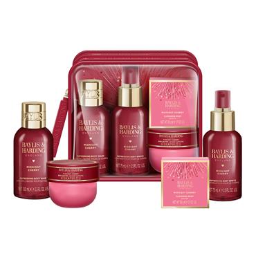 MIDNIGHT CHERRY LUXURY TRAVEL WASH BAG GIFT SET