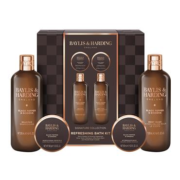 BLACK PEPPER AND GINSENG MENS LUXURY BATH KIT GIFT SET