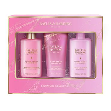 BAYLIS & HARDING JOJOBA VANILLA AND ALMOND OIL LUXURY BATH ESSENTIALS SET
