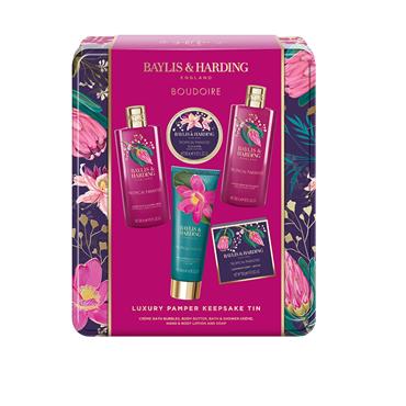 BAYLIS & HARDING BOUDOIRE LUXURY PAMPER 5 PIECE TIN GIFT SET