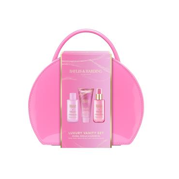 BAYLIS & HARDING JOJOBA VANILLA AND ALMOND OIL LUXURY VANITY SET