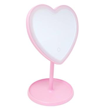 LED VANITY MIRROR WITH ACCESSORY TRAY PINK