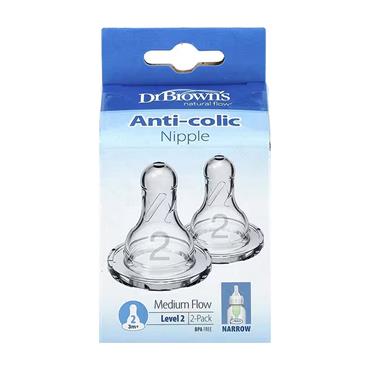 DR BROWNS ANTI COLIC TEAT 3M+ 2PK