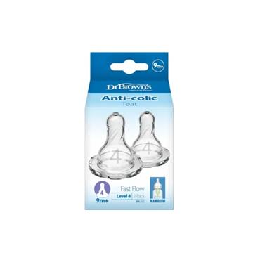 DR BROWNS ANTI COLIC TEAT LEVEL 4 2 PACK
