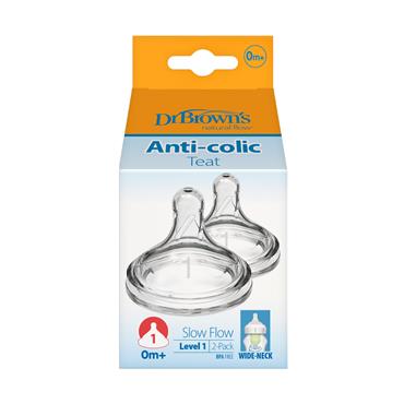 DR BROWNS ANTI COLIC TEAT 0M+ 2PK