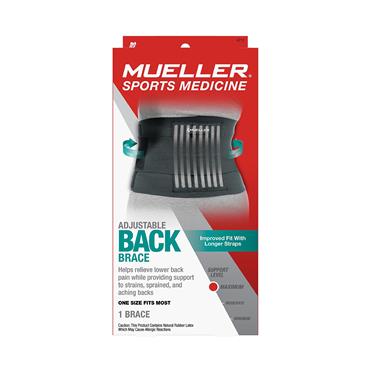 MUELLER ADJUSTABLE BACK BRACE - MAXIMUM SUPPORT