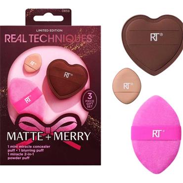 MATTE AND MERRY BRUSH SPONGE AND PUFF SET