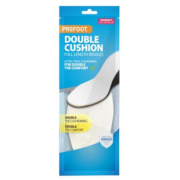 PRO FOOT WOMENS DOUBLE CUSHION FULL LENGTH INSOLES ONE SIZE