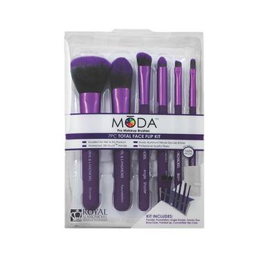 MODA 7PIECE PURPLE TOTAL FACE FLIP KIT