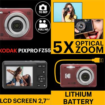 KODAK PIXPRO FZ55 DIGITAL CAMERA RED