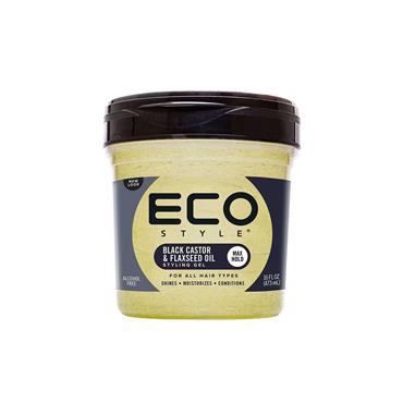 ECO STYLE BLACK CASTOR AND FLAXSEED STYLING GEL 473ML