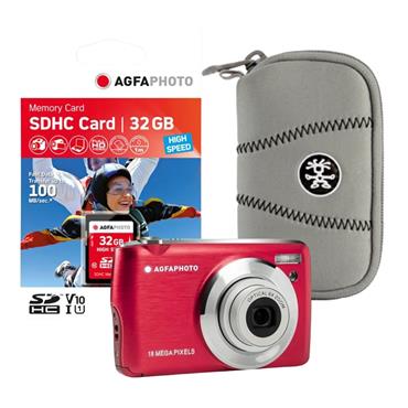 AGFAPHOTO DIGITAL COMPACT CAMERA REALISHORT DC8200 - RED BUNDLE