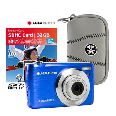 AGFAPHOTO DIGITAL COMPACT CAMERA REALISHOT DC8200 - BLUE BUNDLE