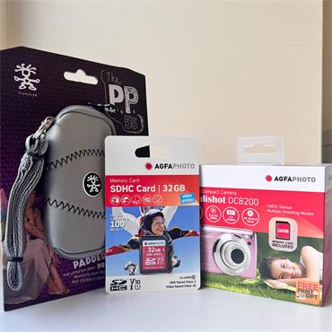 AGFAPHOTO DIGITAL COMPACT CAMERA REALISHOT DC8200 - PINK BUNDLE