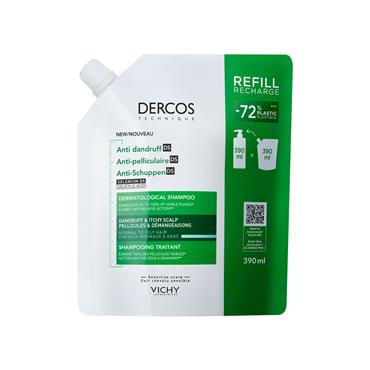 DERCOS ANTI DANDRUFF AND ITCHY SCALP SHAMPOO NORMAL TO OILY HAIR REFILL 390ML
