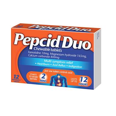 PEPCID DUO CHEWABLE TABLETS X12