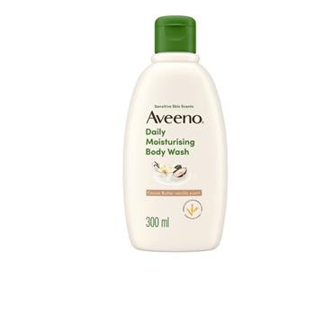 AVEENO DAILY MOISTURISING BODY WASH COCOA BUTTER VANILLA SCENT BODY WASH 300ML