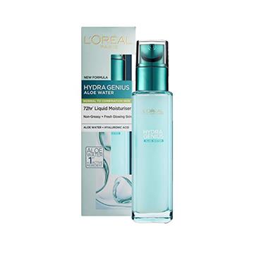HYDRA GENIUS ALOE WATER 72HR LIQUID MOISTURISER NORMAL TO COMBINATION SKIN 70ML