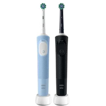 ORAL B PRO VITALITY BLUE AND BLACK ELECTRIC BRUSH DUO PACK