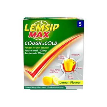 LEMSIP MAX COUGH & COLD 5 SACHETS - LEMON FLAVOUR
