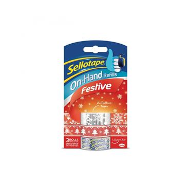 FESTIVE SELLOTAPE 3 ROLLS