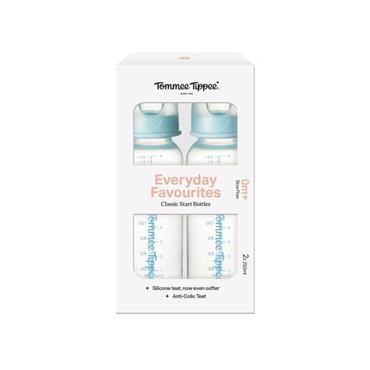 TOMMEE TIPPEE EVERYDAY FAVOURITES CLASSIC START BOTTLES 0M+ SLOW FLOW