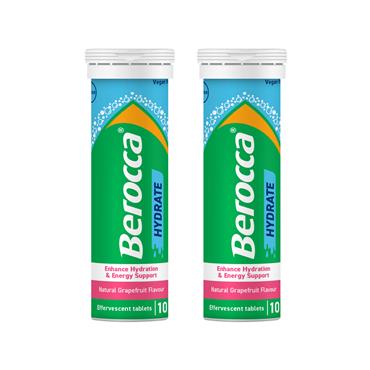 BERROCA HYDRATE NATURAL GRAPEFRUIT FLAVOUR 20 EFFERVESCENT TABLETS