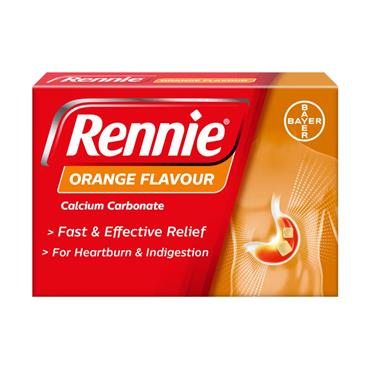 RENNIE ORANGE 500mg CHEWABLE CALCIUM CARBONATE TABLETS X48