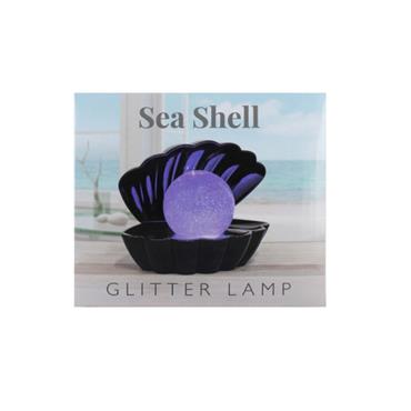 BLACK SEASHELL GLITTER BALL LAMP