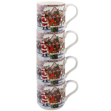 SANTA STACKING MUGS 4 SET