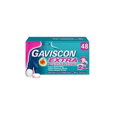 GAVISCON EXTRA CHEWABLE TABLETS 48 - MINT FLAVOUR