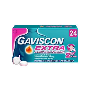 GAVISCON EXTRA CHEWABLE TABLETS 24 MINT FLAVOUR