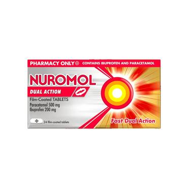 NUROMOL DUAL ACTION PARACETAMOL 500MG IBUPROFEN 200MG 24S