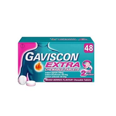GAVISCON EXTRA CHEWABLE TABLETS 48 - MIXED BERRIES FLAVOUR