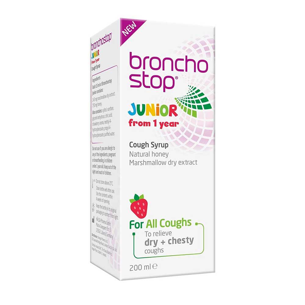 BRONCHO STOP JUNIOR DRY CHESTY COUGH SYRUP 200ML CH Tralee Ireland