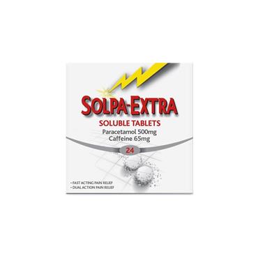 SOLPA EXTRA SOLUBLE TABLETS 500 PARACETAMOL + CAFFEINE 24