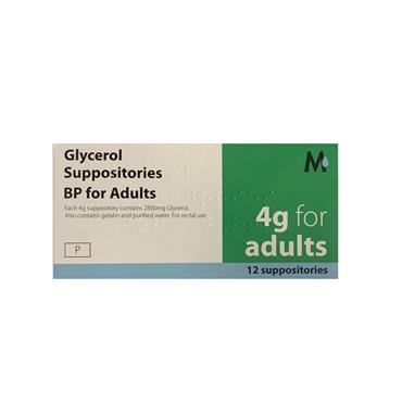 GLYCEROL SUPPOSITORIES BP FOR ADULTS 12