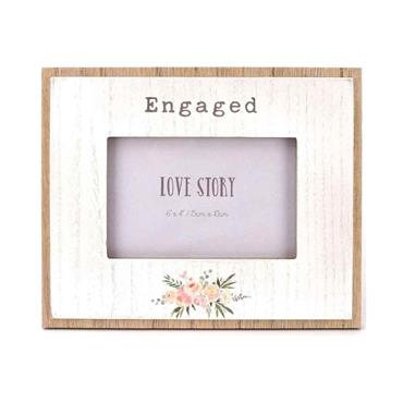 LOVE STORY WEDDING COLLECTION ENGAGED 6 X 4 FRAME