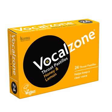 VOCALZONE HONEY+LEMON PASTILLES 24S