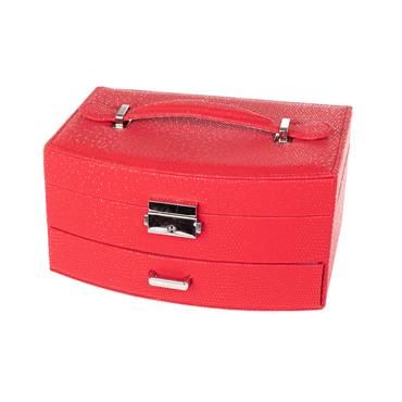 RED JEWELLERY BOX WITH DRAWER