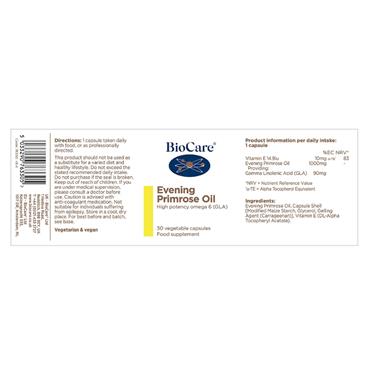 BIOCARE EVENING PRIMROSE OIL 30 CAPSULES