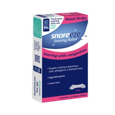 SNOREEZE SNORING RELIEF 10 NASAL STRIPS LARGE