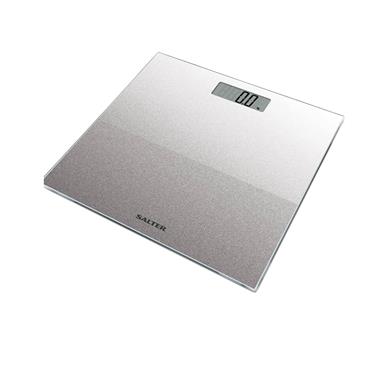 SALTER GLASS PERSONAL SCALE SILVER GLITTER