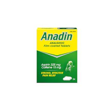 ANADIN ASPIRIN 325MG + CAFFEINE 15MG 12 TABLETS